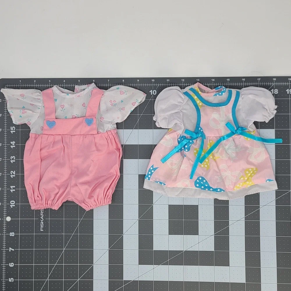 Vintage Doll Clothes for Cabbage Patch Kids Lot of 2 Pink Romper Butterfly Dress
